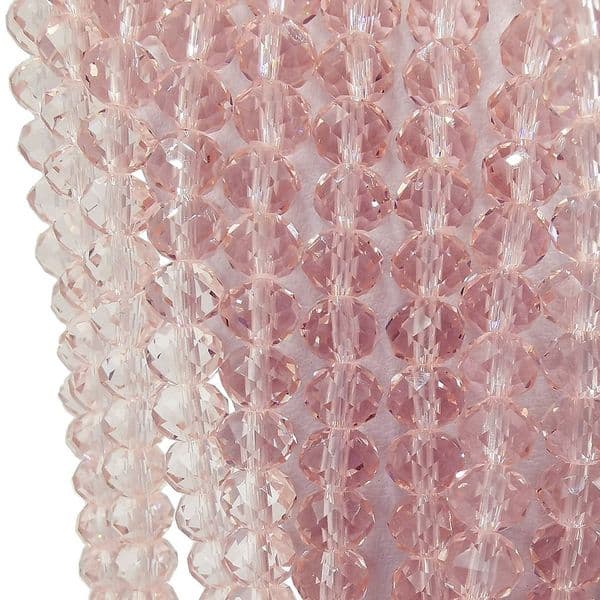 100 pcs x 4mm Glass Rondelle Light Pink 028