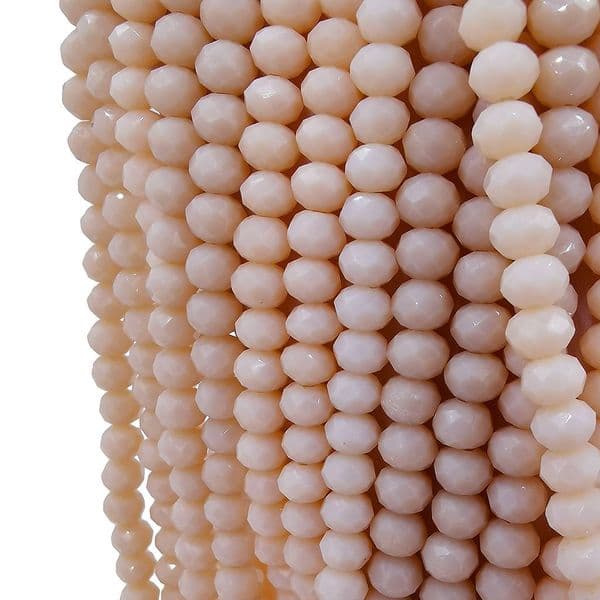 100 pcs x 4mm Glass Rondelle Pale Peach 096