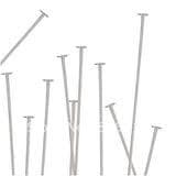 100 x 30MM Head Pins Silver Plated - Flat End - 1025007