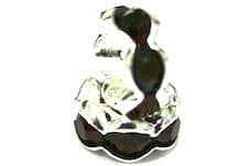 100  x 6mm Silver Plated Rhinestone Rondelle Spacers dark red