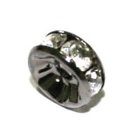 100 x 8mm Gunmetal Plated Rhinestone Straight Sided Rondelle Spacer -SD05-WC046-2503009
