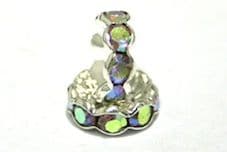 100 x 8mm Silver Plated Rhinestone Rondelle Spacers Clear AB