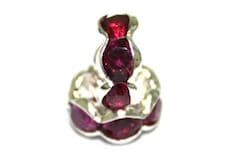 100 x 8mm Silver Plated Rhinestone Rondelle Spacers Fuchsia Pink