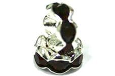 100 x 8mm Silver Plated Rhinestone Rondelle Spacers Garnet Red