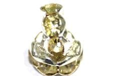 100 x 8mm Silver Plated Rhinestone Rondelle Spacers  Lemon Yellow