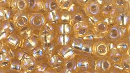 1003 SEED BEADS 6/0 SILVER LINED GOLD AB