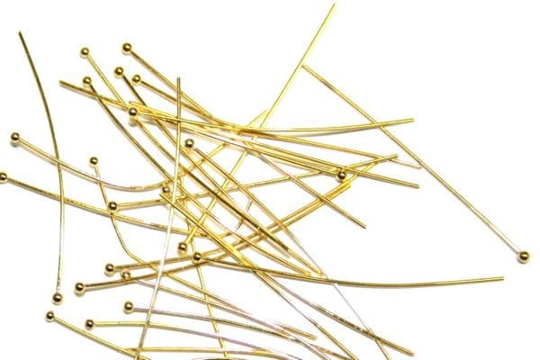 100pcs X 0.5mm*50mm*1.5mm gold round head pin 17A3805 WC190