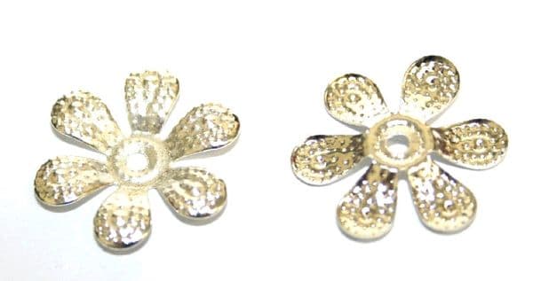 100pcs x 18mm Silver plated leaf / flower bead cap - S.F08 - 2002050