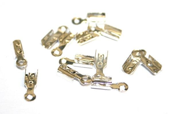 100pcs x 3mm*8mm silver plated crimp end - 3004026