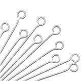 100pcs x 50MM Eye pins silver plated - 1025005
