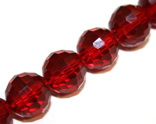 100pcs x 6mm Dark red faceted round glass beads -- S.J -- 3005735