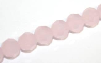 100pcs x 6mm Frosted pink faceted round glass beads -- S.J. -- 3005749