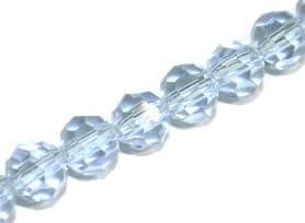100pcs x 6mm Light blue / lilac faceted round glass beads -- S.J -- 3005745
