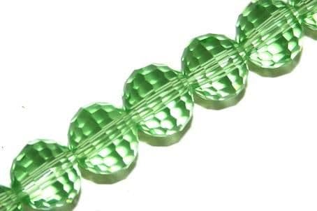 100pcs x 6mm Light green faceted round glass beads -- S.J -- 3005739