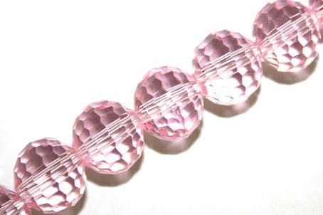 100pcs x 6mm Pink faceted round glass beads -- S.J -- 3005748