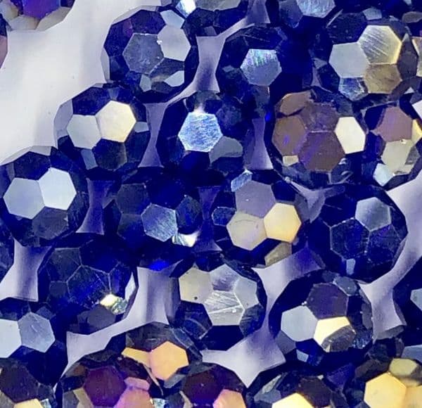 100pcs x 6mm Royal blue AB faceted round glass beads -- S.J -- 3005735 (2)