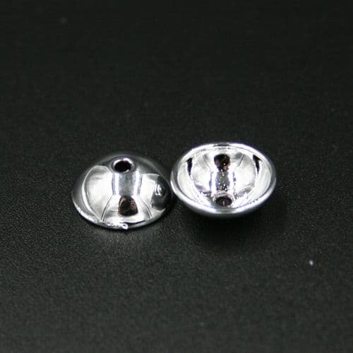 10pcs x 10mm bowl spacer centre drilled - silver plated - 8019010