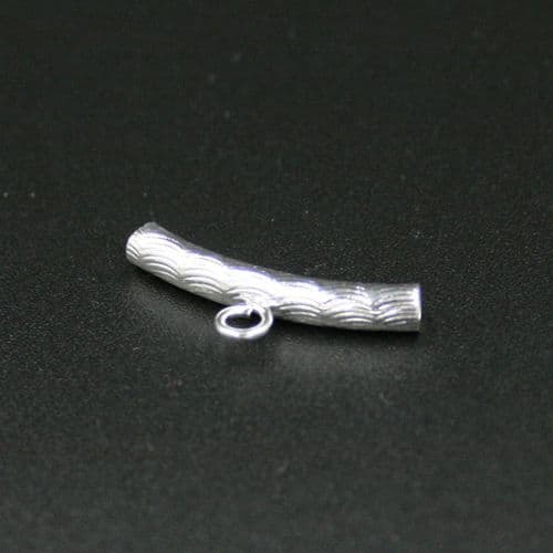 10pcs x 20*3mm silver plated diamond cut spacer with ring  - c8008023