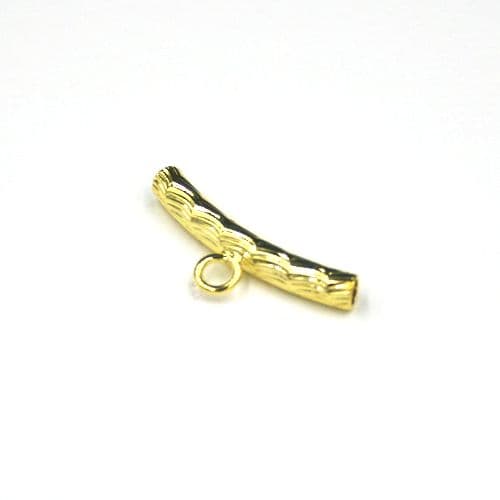10pcs x 3*20mm Diamond cut spacer with ring - gold colour - C8008025
