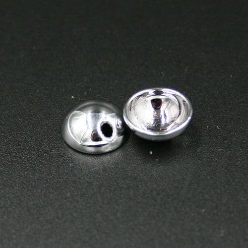10pcs x 8mm bowl spacer side drilled - silver plated - 8019013