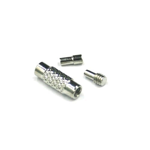 10pcs x crimp screw barrel clasp rhodium plated C8008009