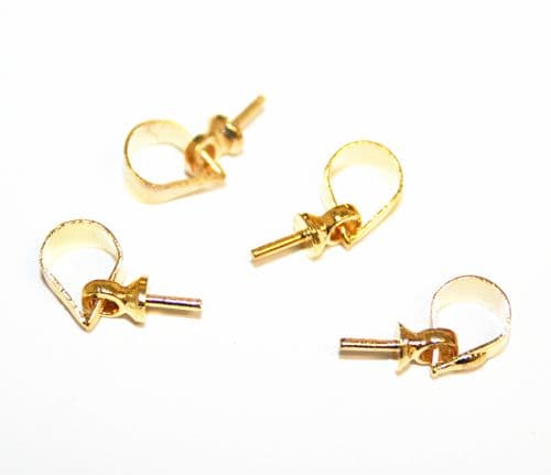 10pcs x gold glue on bead attachment with bail - C7003051