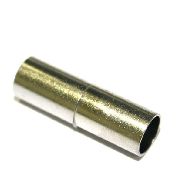 10pcs x inside measure 3mm rhodium plated magnetic plain barrel clasp