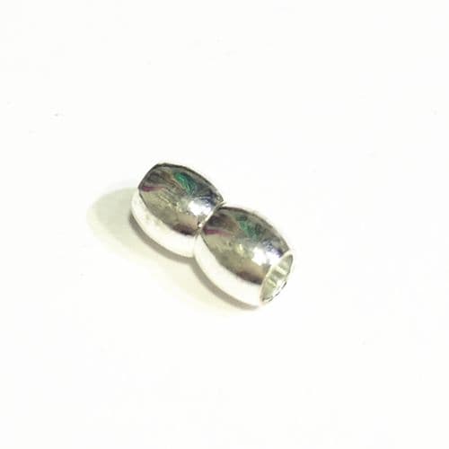 10pcs x inside measurement 3mm double ball magnetic clasp - silver plated - 9010057