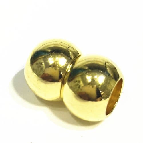 10pcs x Inside measurement 3mm magnetic clasp - double ball - gold colour - 9010060