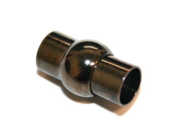 10pcs x inside measurement 4mm gun metal plated magnetic barrel and ball clasp - 8010029