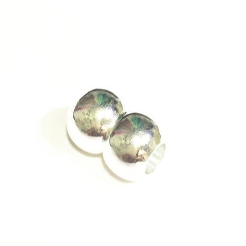 10pcs x inside measurement 5mm double ball magnetic clasp - silver plated - 9010052
