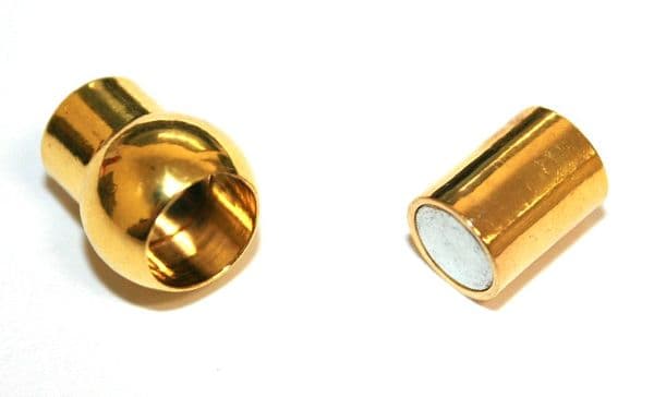 10pcs x inside measurement 5mm gold colour magnetic barrel and ball clasp - 8010032