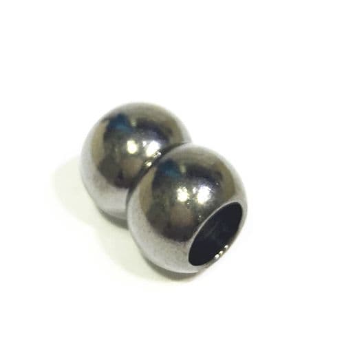 10pcs x inside measurement 5mm magnetic clasp - double ball - gunmetal - 9010054