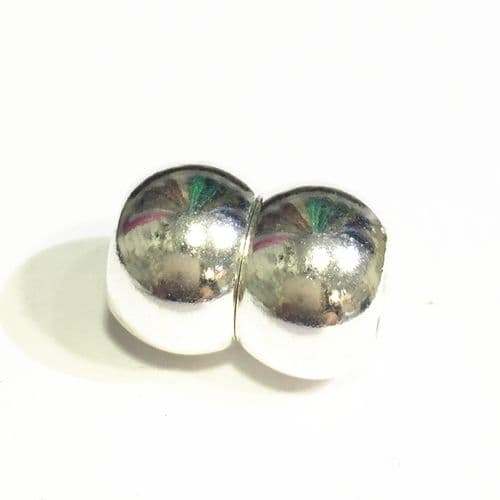 10pcs x inside measurement 7mm double ball magnetic clasp - silver plated - 9010047   wc095