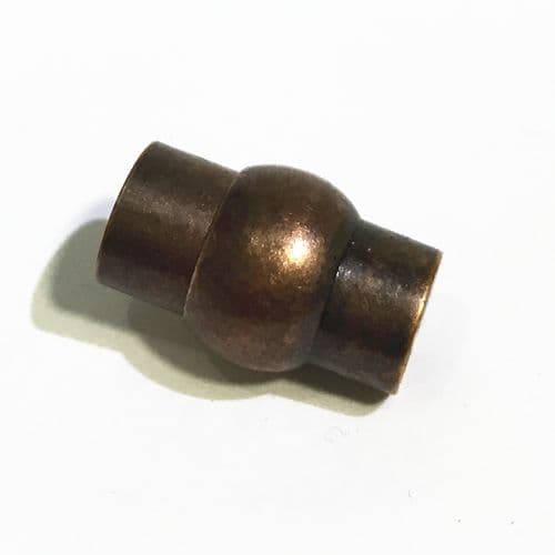 10pcs x inside measurement 7mm magnetic clasp - barrel and ball - antique copper - 9010009