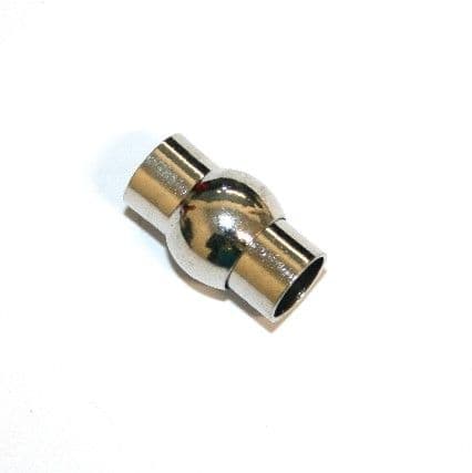 10pcs x inside measurement 8mm rhodium plated magnetic barrel and ball clasp - S.F - 3009109