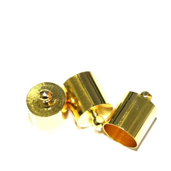 10pcs x inside measurement 9mm barrel shape end cap -- barrel shape connector - gold colour - S.F06 - WA147 - 2801031