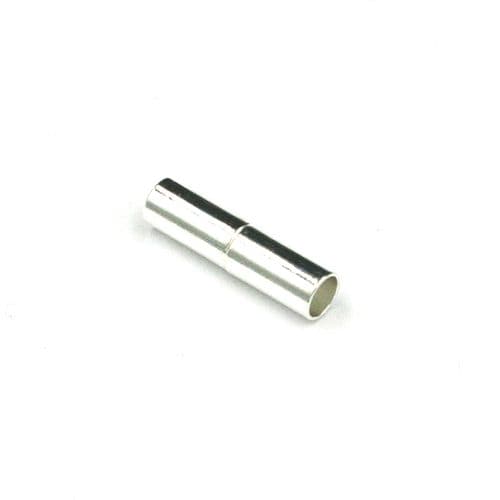 10pcs x Inside meausrement 4mm magnetic clasps - plain barrel - silver plated - 9010031