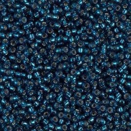 1425 SEED BEADS 15/0 DYED SILVER LINED BLUE ZIRCON*