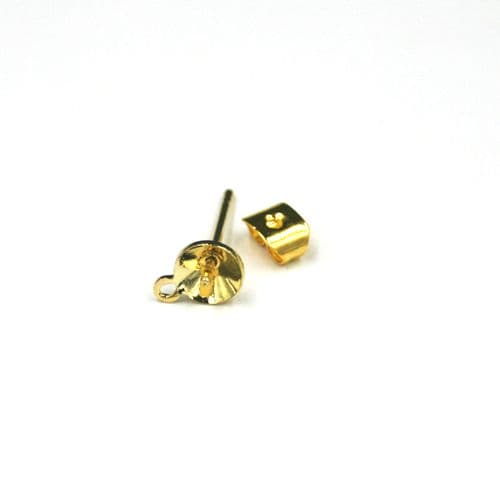 14pcs x Earring - stud for glue on - gold colour - C8008004