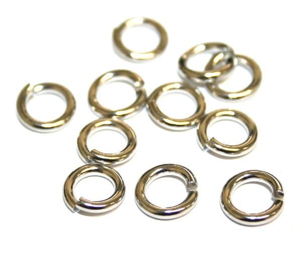 150pcs 6mm x 0.8mm Jump rings rhodium plated 163212-015