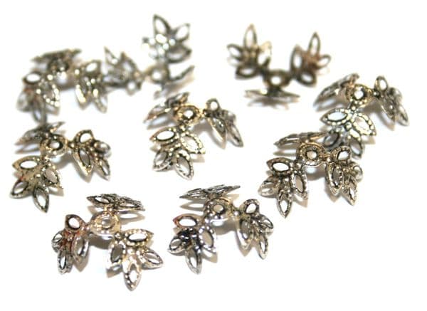 150pcs x 16mm Antique silver plated leaf bead cap - S.F08 - 3004039