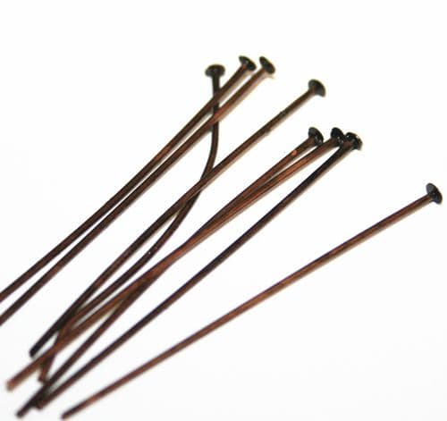 150pcs x 40mm antique copper flat head pin - C7003082