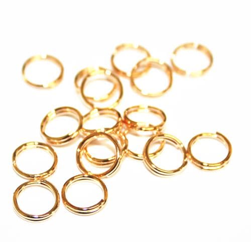 150pcs x 6mm champagne gold colour split ring - C7003022   wc084
