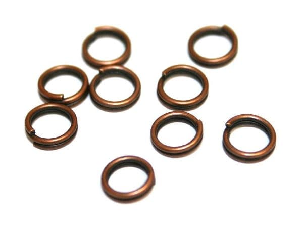 150pcs x antique copper 6mm split ring - C7003024