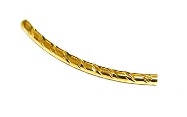 15pcs X 30mm*3mm curved spacer tube 1 - gold colour nickel free - S.F - WA197 - 5000052