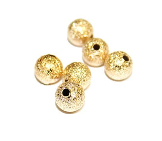 15pcs x 8mm Frosted spacer ball rose gold colour - S.F - WC176 - 4000022.