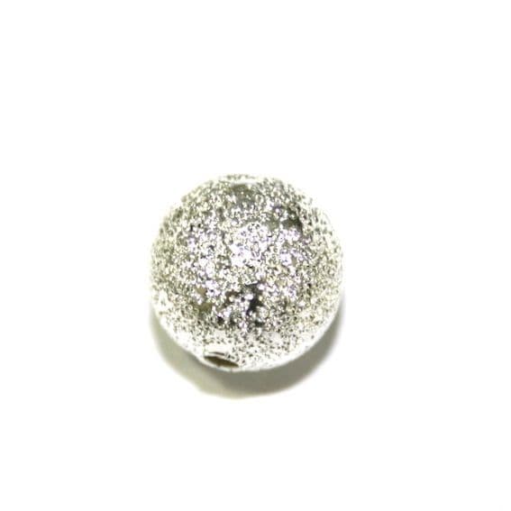 15pcs x 8mm Frosted spacer ball silver plated - S.F - WC113 - 4000019/2502040
