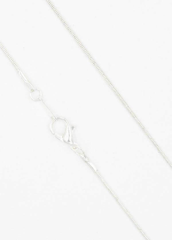 16 inches - silver - Ready made snake chain 1mm - silver plated
