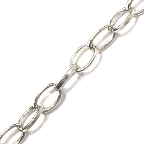 1meter x 7*5mm oval shape link chain - rhodium plated - CH701